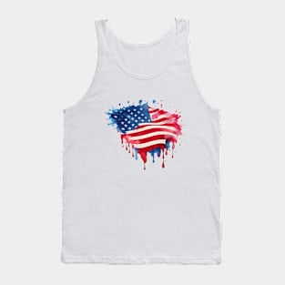 ink splatter, United States Flag Tank Top